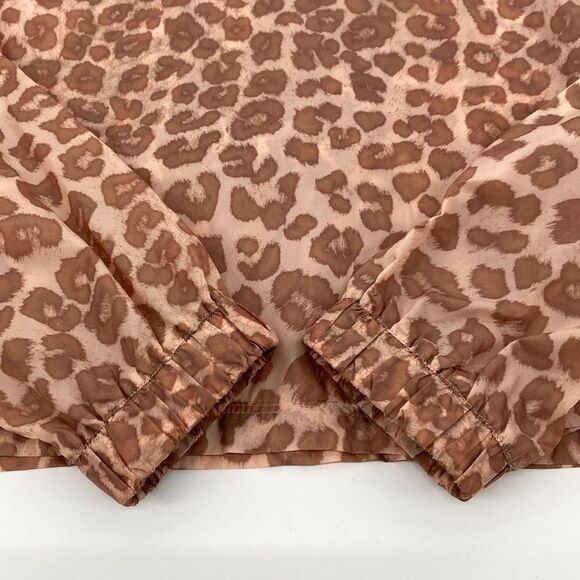 GOOD AMERICAN DESERT LEOPARD LIGHTWEIGHT QUARTER ZIP SHEER PULLOVER JACKET SMALL - Picture 11 of 14